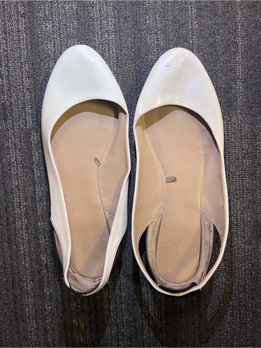 ZARA Women's Black and White D'Orsay Flat  Slip-On Ballet Shoe Size 42 or 11